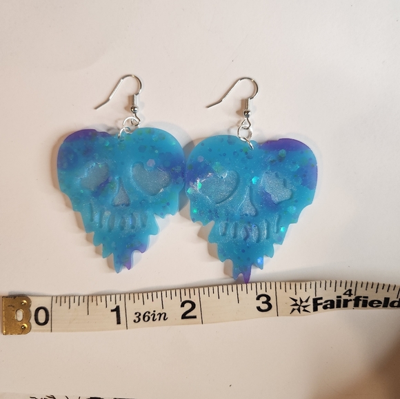 Skulls resin earrings jg9 - Picture 4 of 6